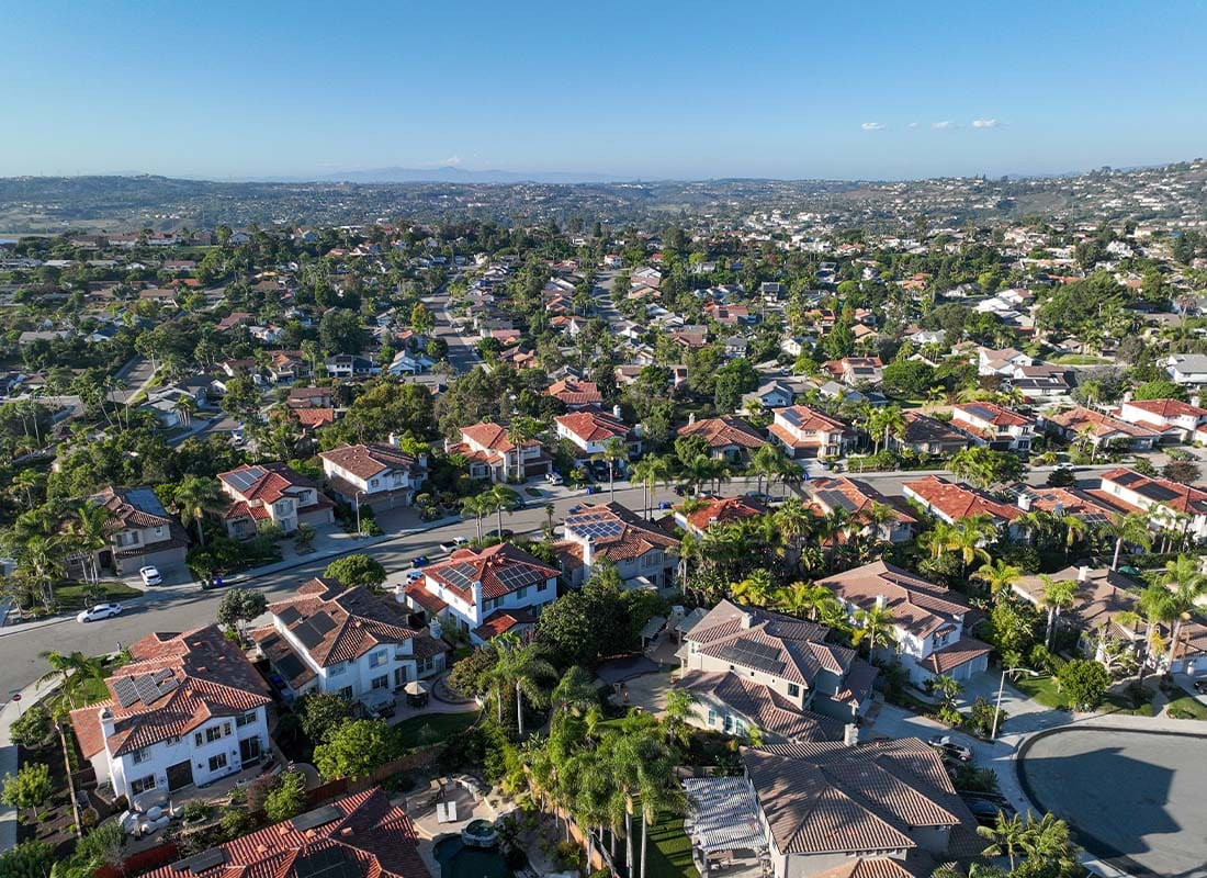 Vista, CA - Aerial View of Houses in Vista, Carlsbad in North County of San Diego, California. USA